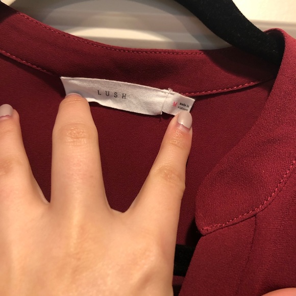Burgundy high low Lush blouse - Picture 3 of 4